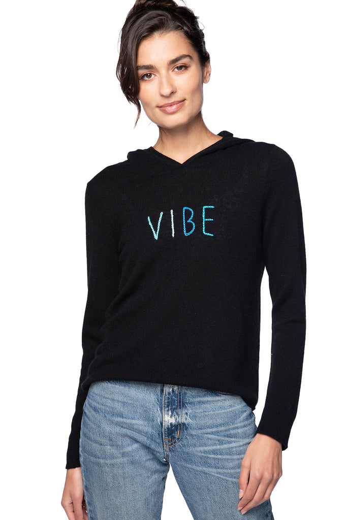 Bon Voyage | Cashmere Sweater Hoodie|  Vibe Embroidery