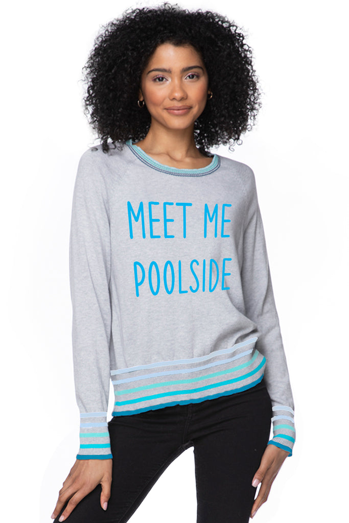 Eco Cotton Crew Striped Sweater | Meet me Pooside Embroidery