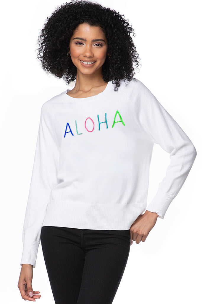 Eco Cotton Crew Sweater | Aloha Embroidery