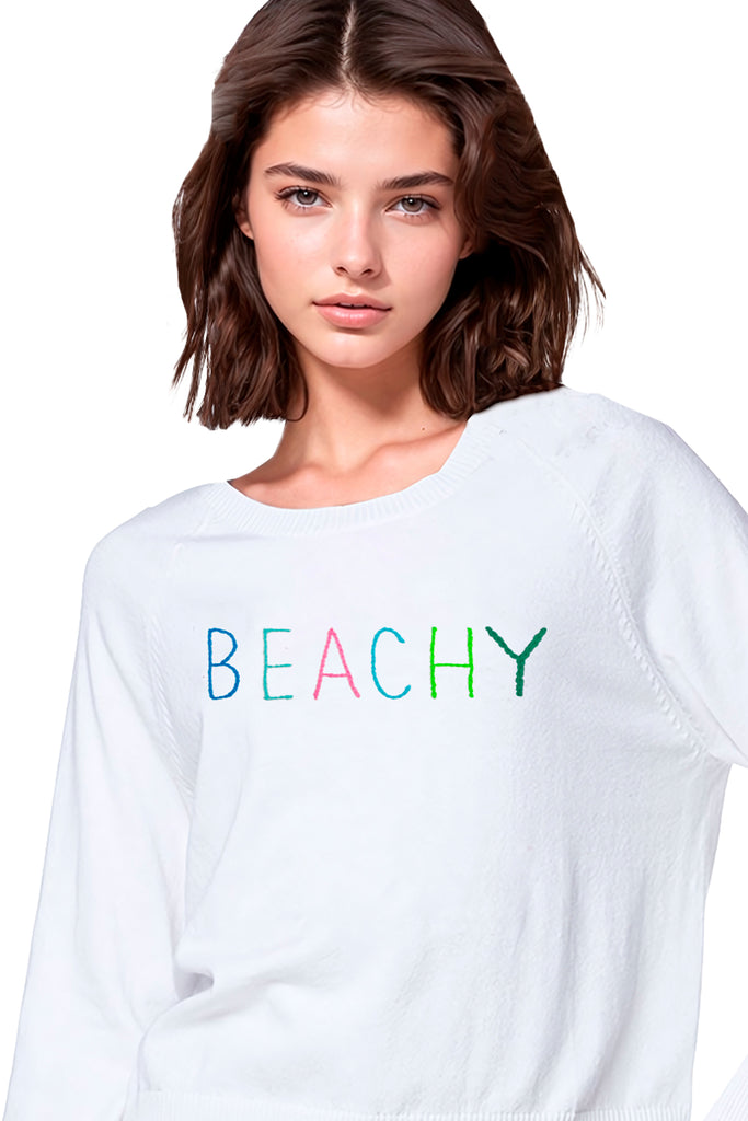Eco Cotton Crew Sweater | BEACHY Embroidery