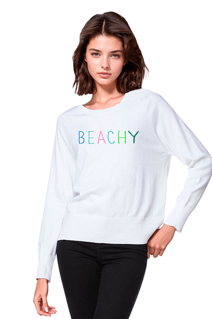 Eco Cotton Crew Sweater | BEACHY Embroidery
