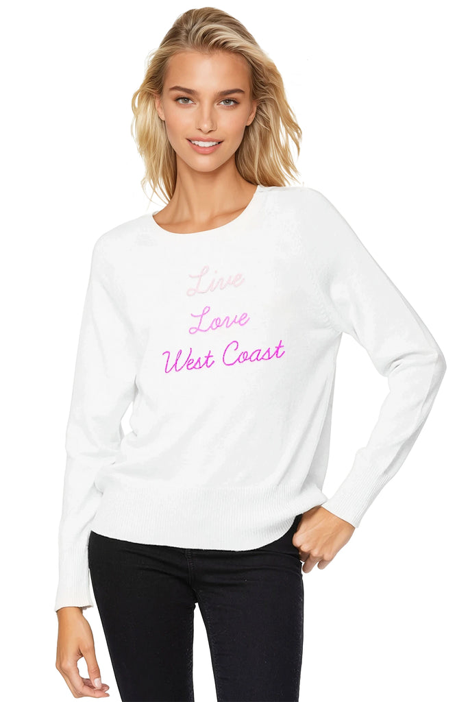 Eco Cotton Crew Sweater | Live Love West Coast Embroidery