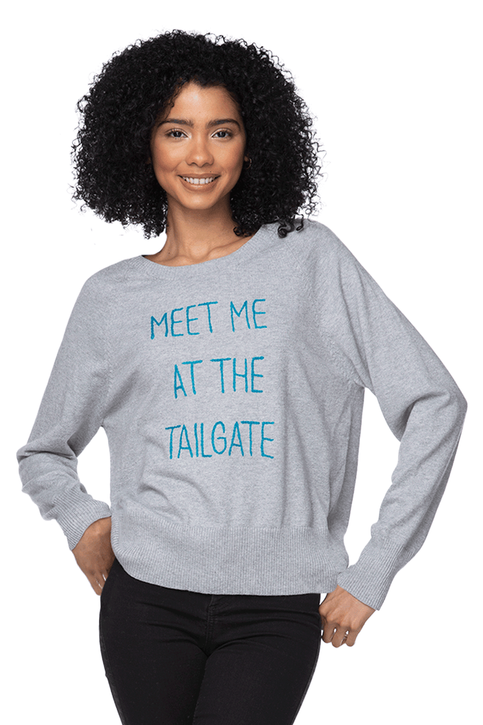 Eco Cotton Crew Sweater | Meet me at the Tailgate Embroidery