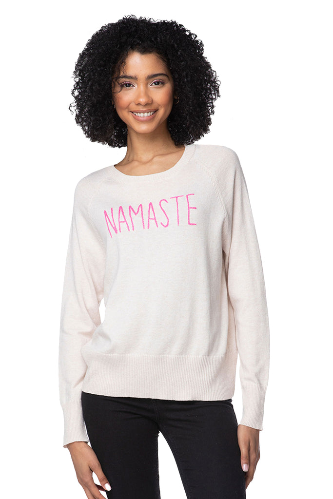 Eco Cotton Crew Sweater | Namaste Embroidery Stitch