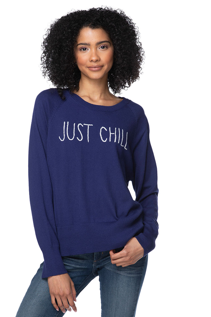 Eco Cotton Crew Sweater | Just Chill Embroidery