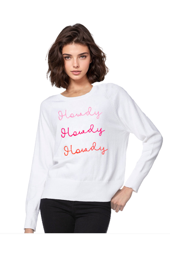 Eco Cotton Crew Sweater | Howdy Howdy Howdy Embroidery