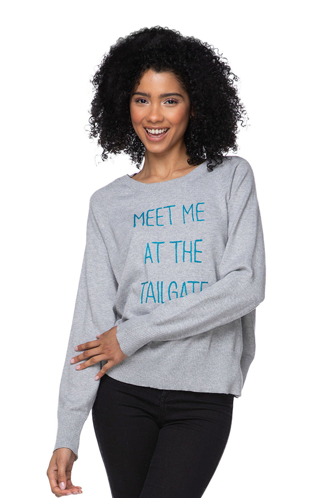 Eco Cotton Crew Sweater | Meet me at the Tailgate Embroidery