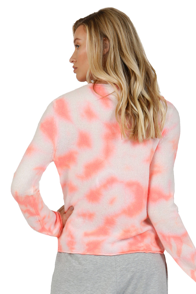 100% Cashmere Tie Dye Crewneck Sweater | Happy Colors