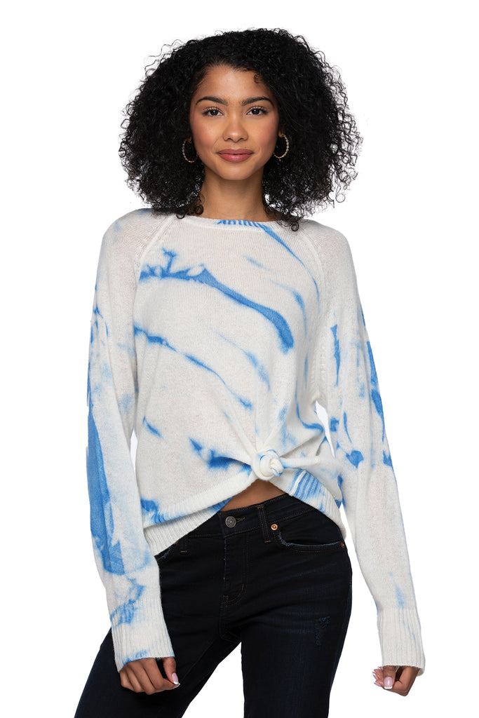100% Cashmere Tie Dye Crewneck Sweater | Happy Colors