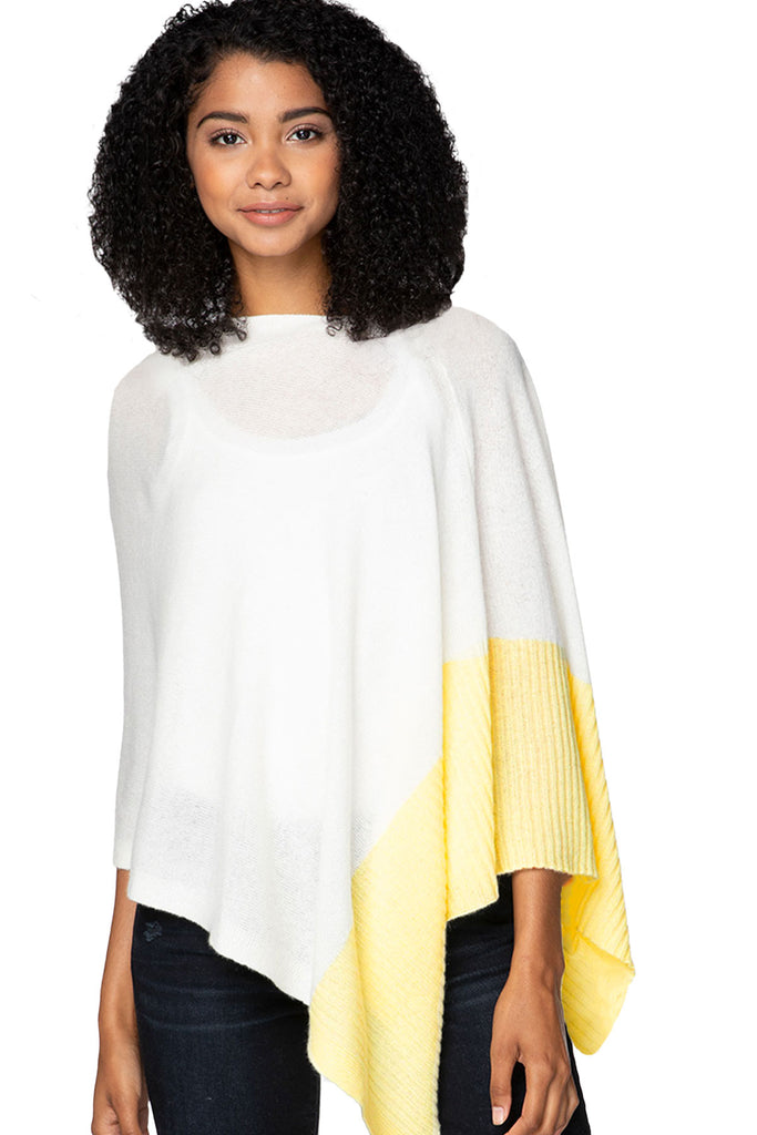 100% Cashmere Cabana Poolside Poncho Sweater |  Bi-Color