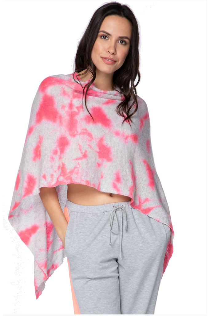 Poolside Poncho Cashmere |  Hibiscus Tie Dye