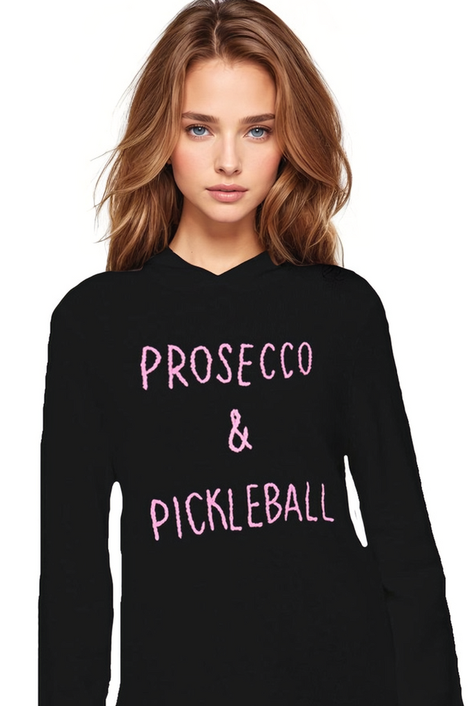 GS16EM_100_Cashmere_Sweater_Women_s_Hooded_Black_with_Hand_Stitch_Embroidery_PROSECCO_and_PICKLEBALL 2