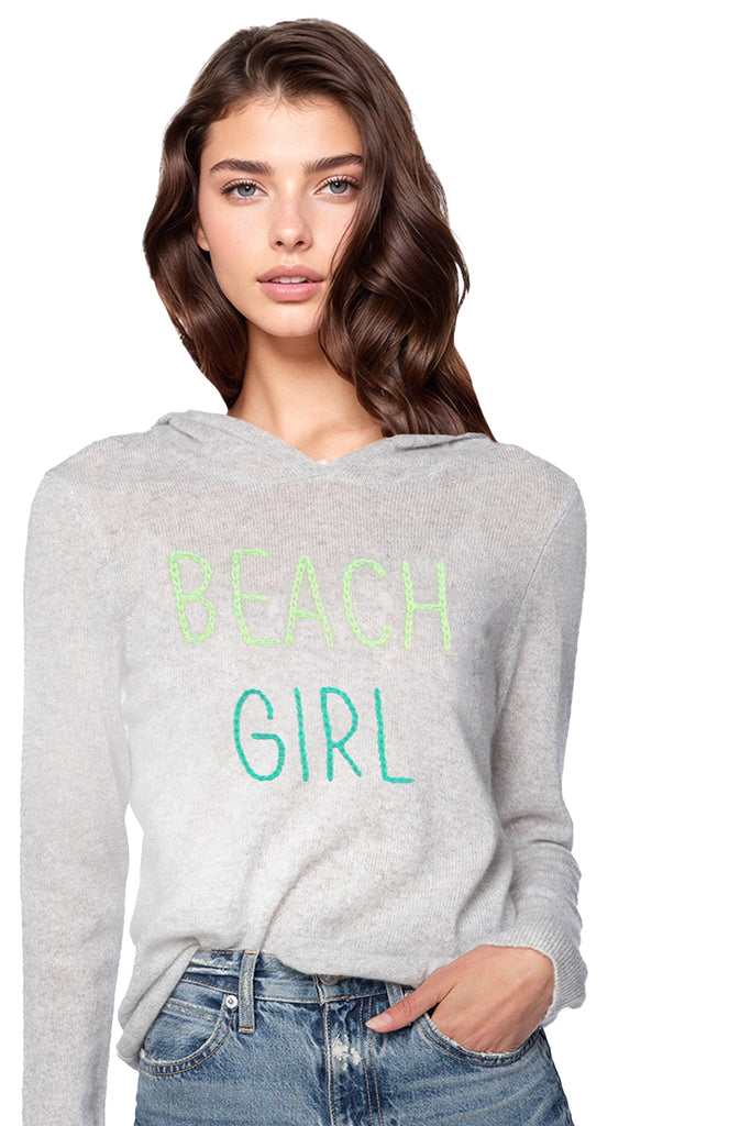 Bon Voyage | Embroidery Cashmere Hoodie |  Beach Girl
