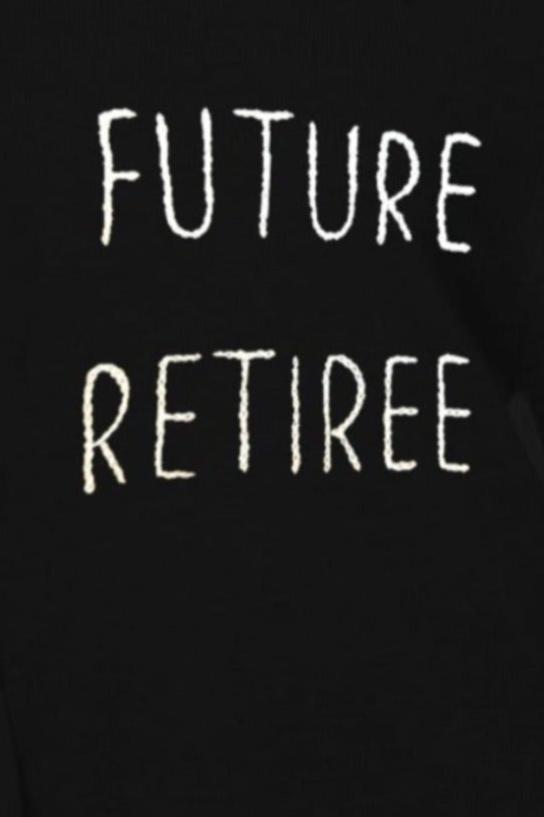 100% Cashmere Sweater Hoodie Black with Future Retiree Embroidery Stitch