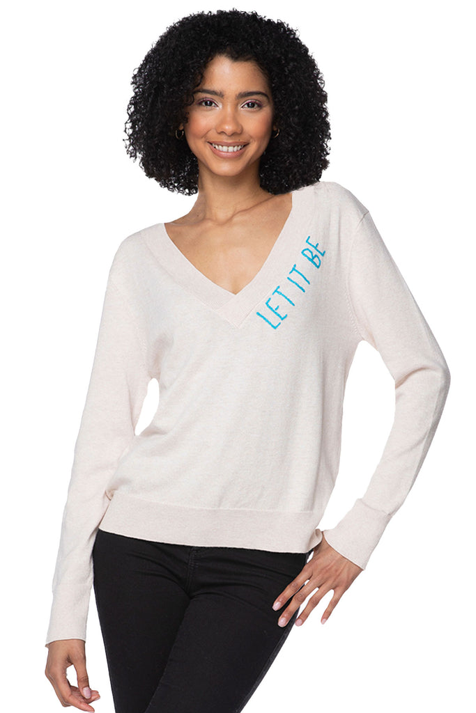 Eco Cotton V-Neck Sweater | Let it Be