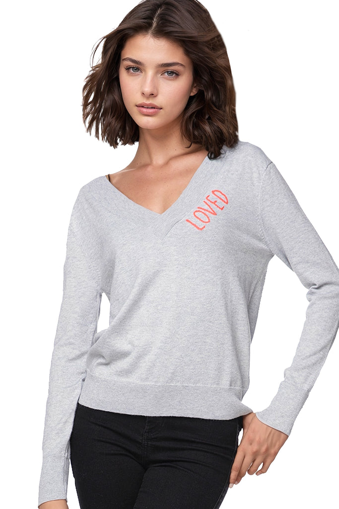 Eco Cotton V-Neck Sweater | Loved
