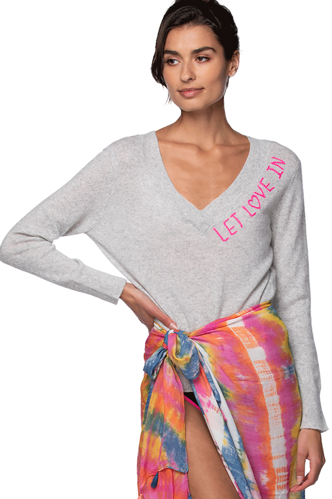 Eco Cotton V-Neck Sweater | Let Love In