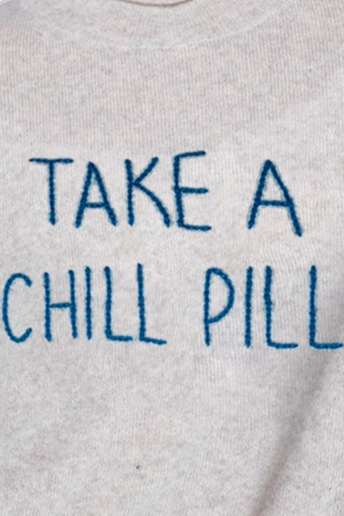 Funnel Neck Embroidery Cashmere Sweater |  Take a Chill Pill