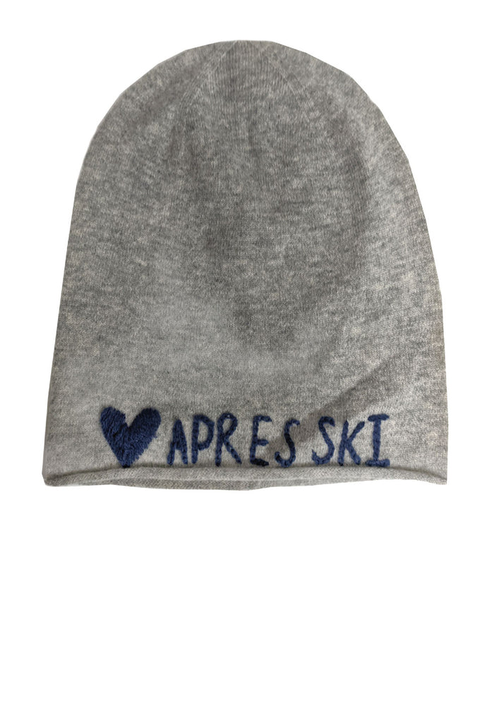 Bonfire Cashmere Beanie with Hand Stitch Embroidery