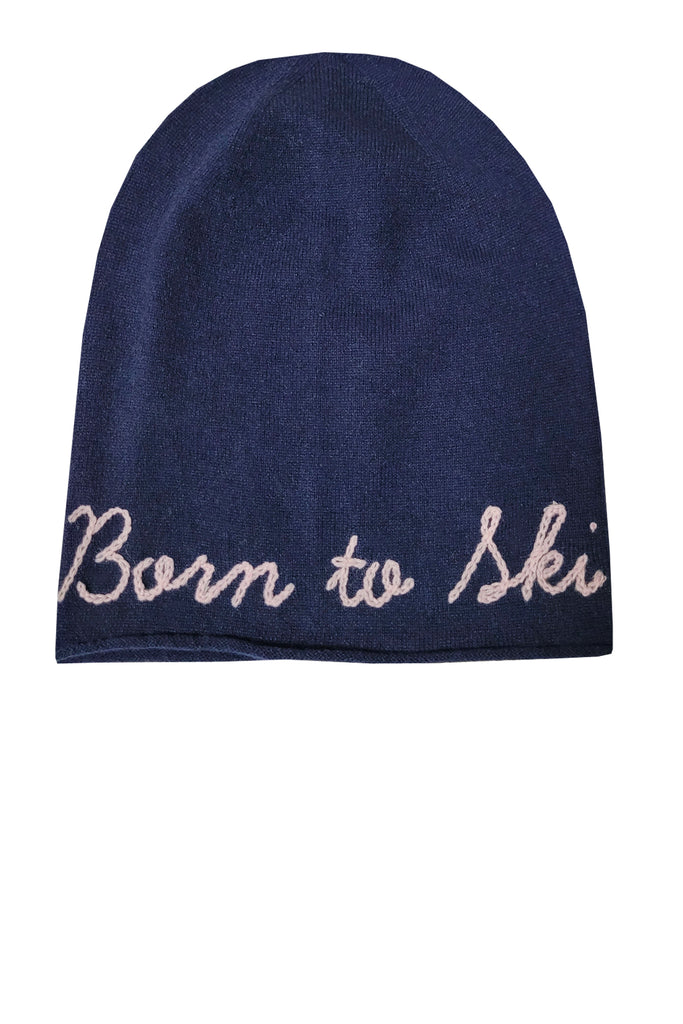 Bonfire Cashmere Beanie with Hand Stitch Embroidery