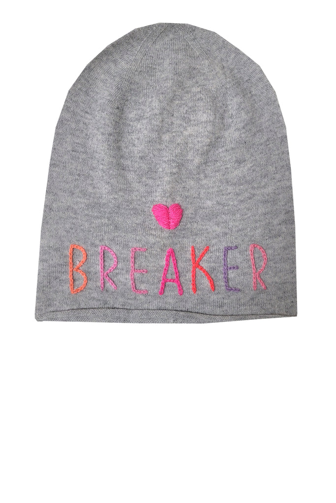 Bonfire Cashmere Beanie with Hand Stitch Embroidery