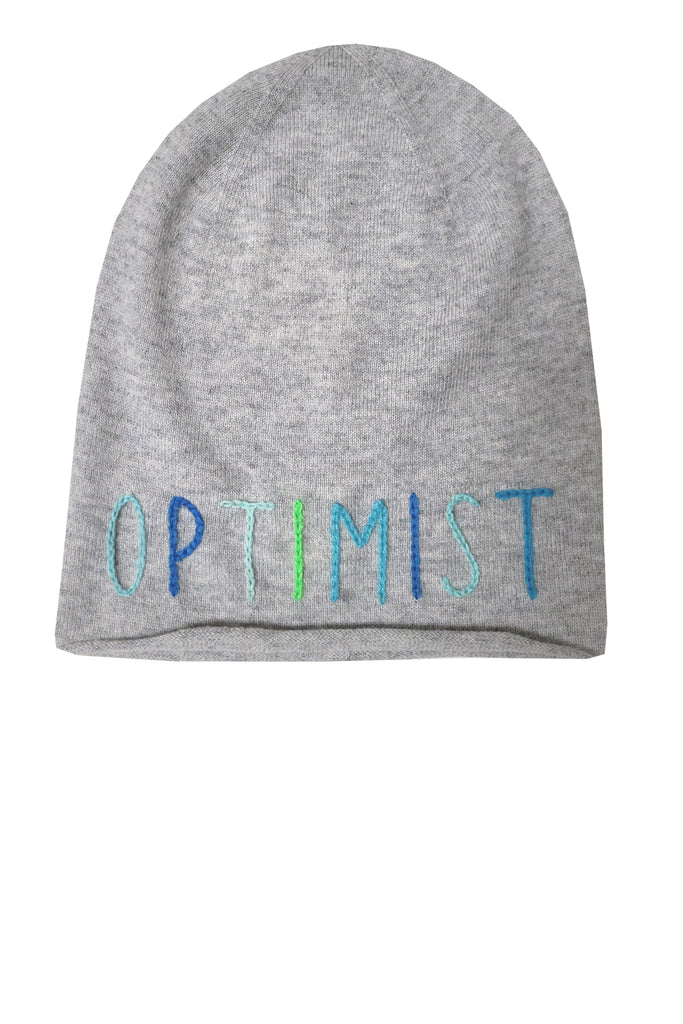 Bonfire Cashmere Beanie with Hand Stitch Embroidery