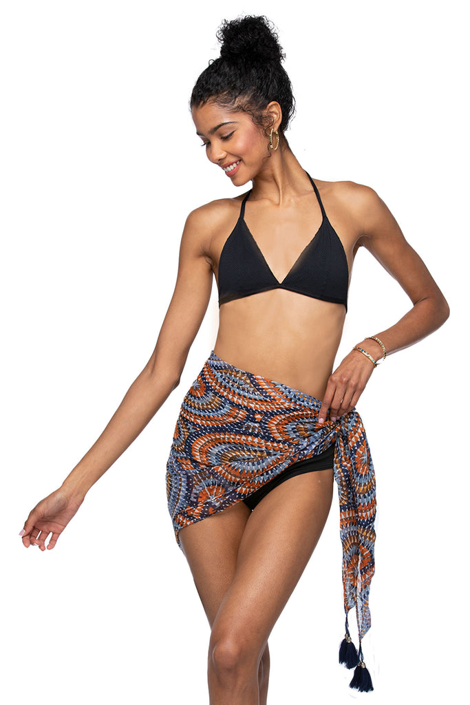 Starburst Short Square Tassel Beach Sarong