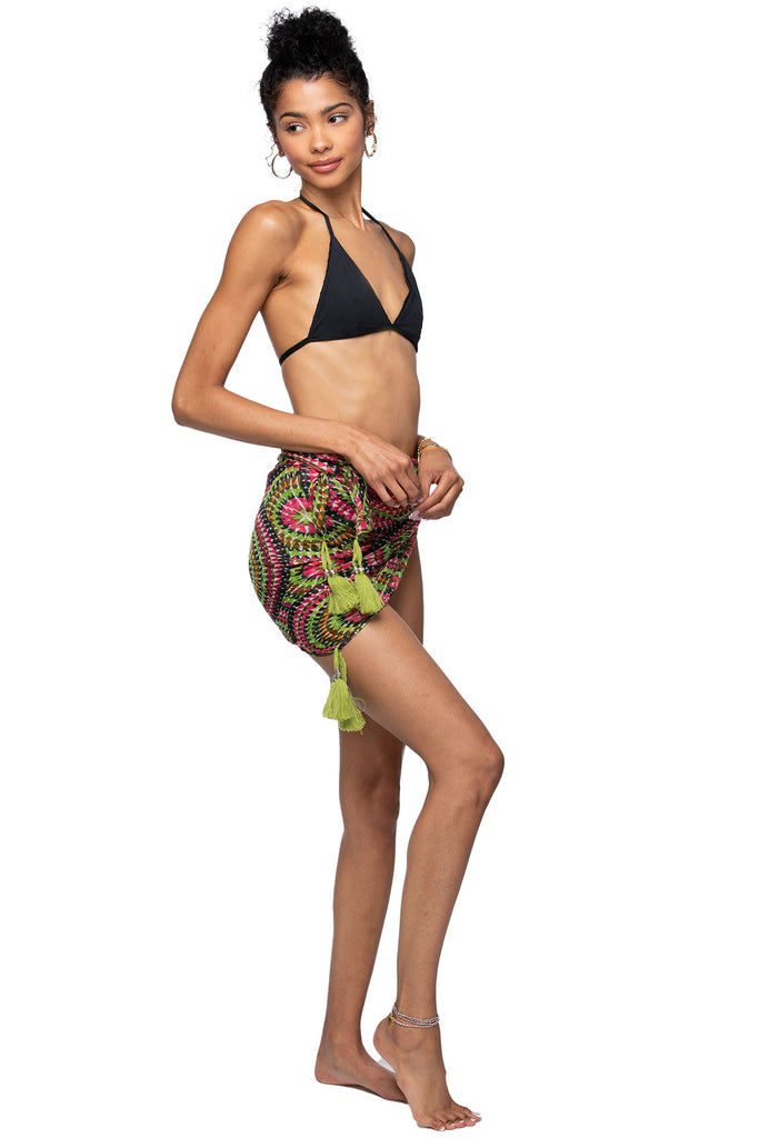 Starburst Short Square Tassel Beach Sarong