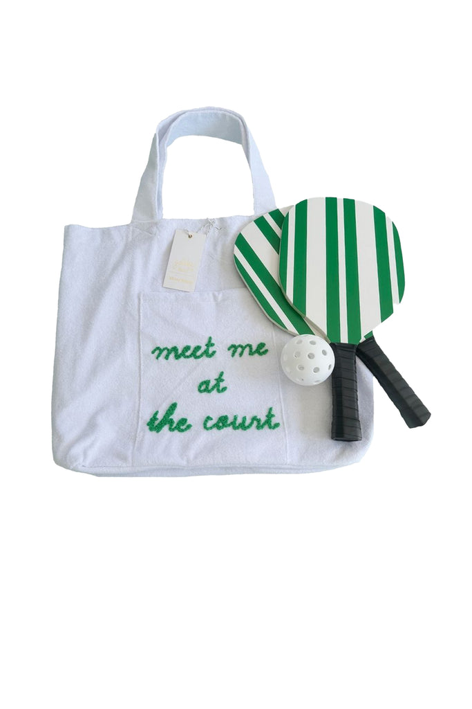 Sunseeker Loop Terry Take Away Tote Bag - Meet me at the Court Embroidery