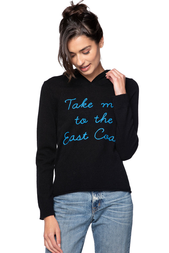 Bon Voyage | Embroidery Cashmere Hoodie|  Take me to the East Coast - goldensunbrand
